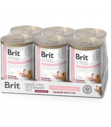 Brit VD Perro Hypoalergénico Monoproteico Salmón Húmedo 6x400gr